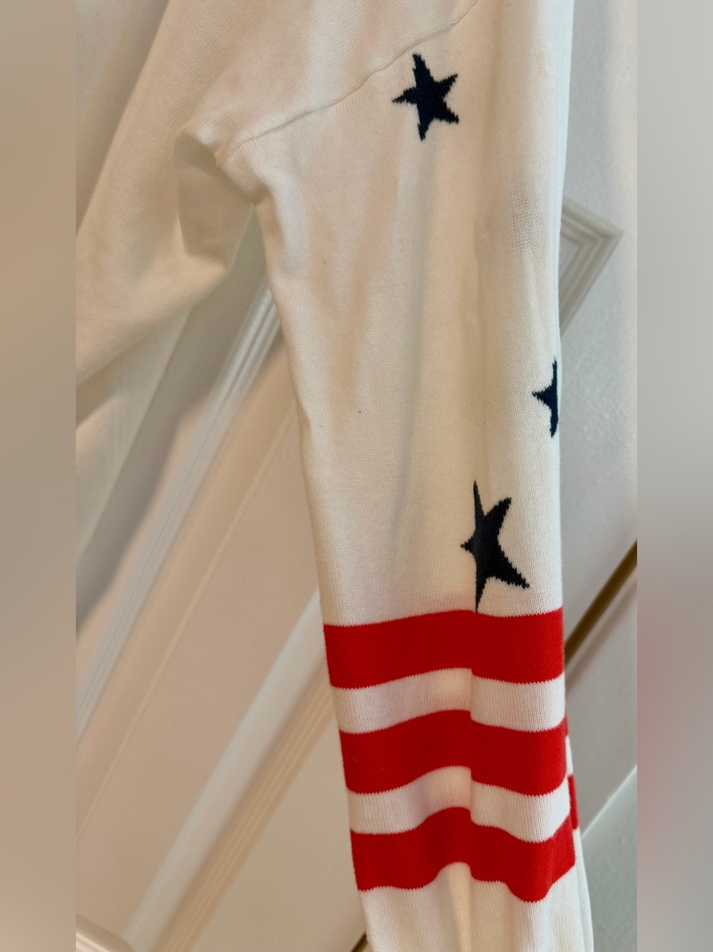27 Miles Malibu Patriotic Stars & Stripes Open Cardigan Sweater | Women’s Medium - Picture 3 of 7